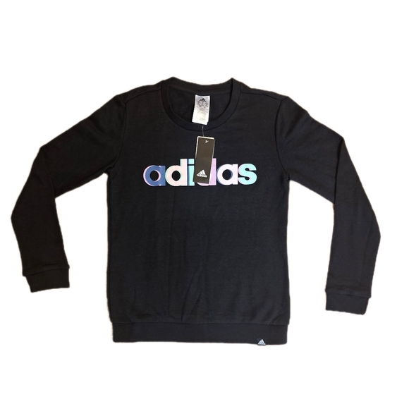 Adidas Women's Multi-Color Logo Long Sleeve Top, Color: Black, Size S - Picture 3 of 3